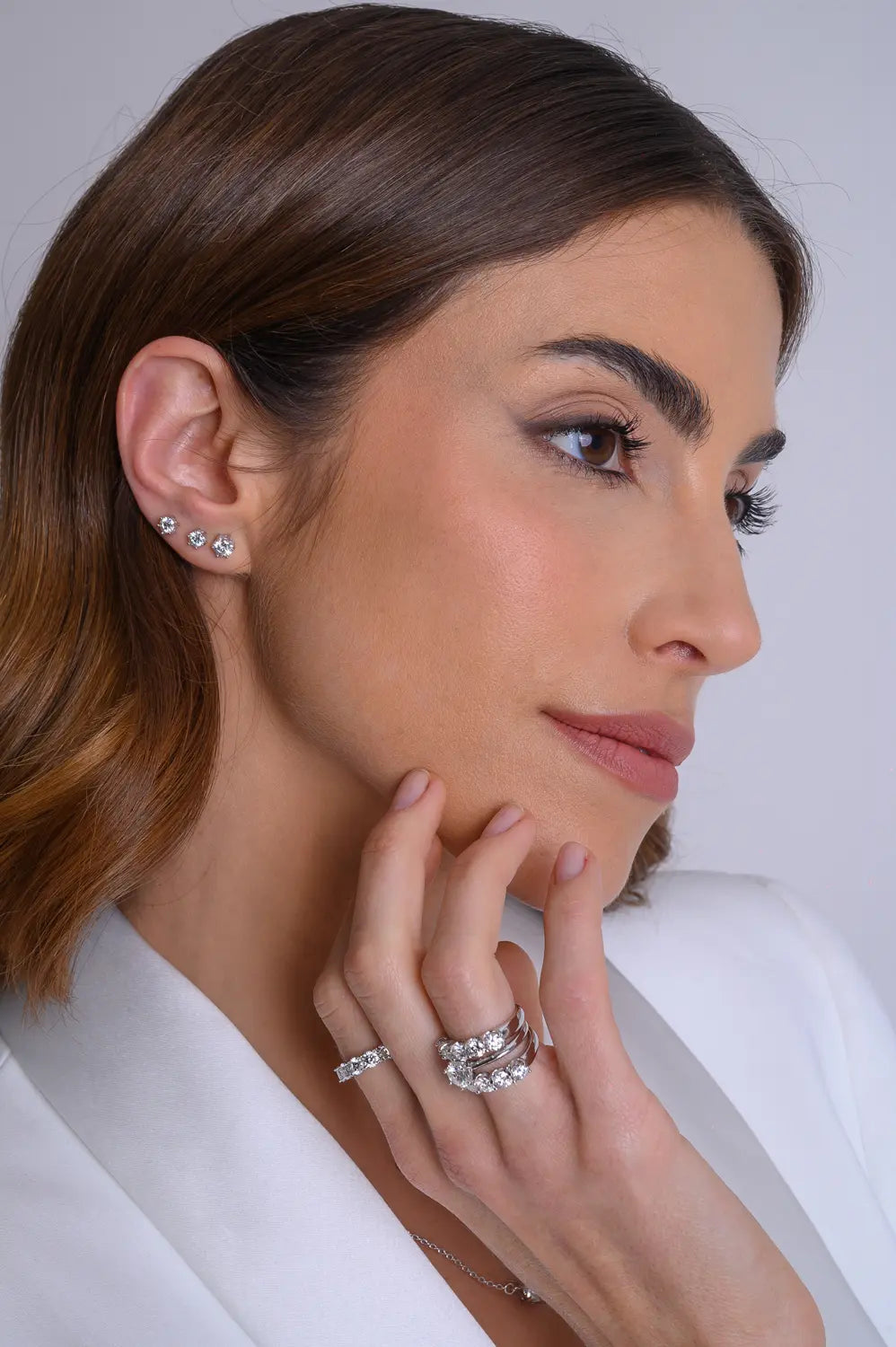 Brincos Ponto de Luz Moissanite 4MM