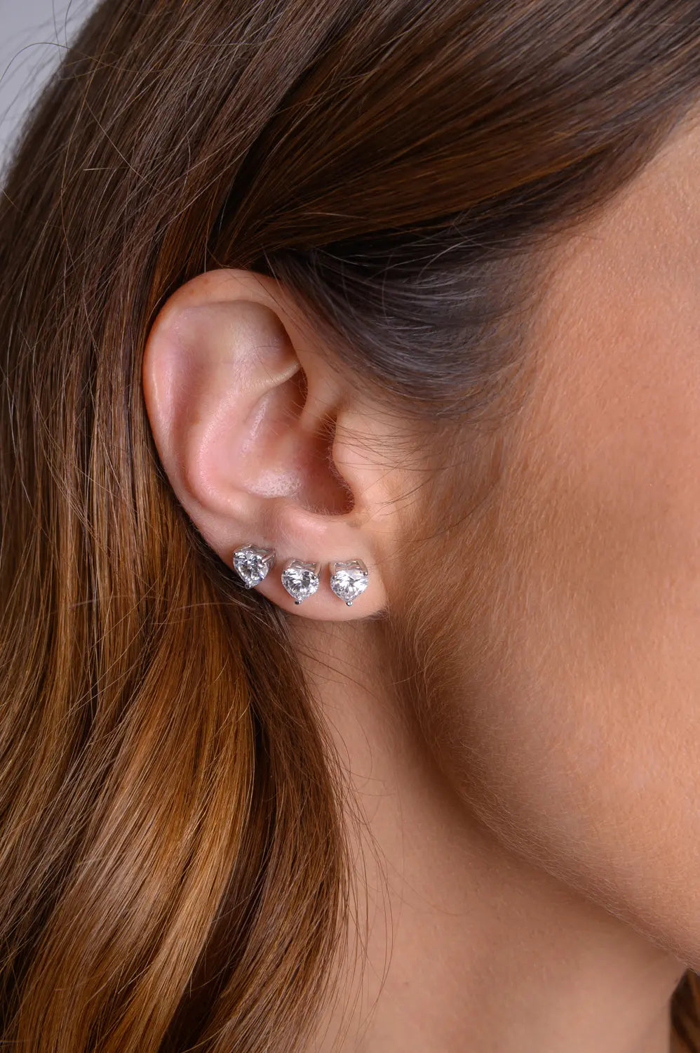 Brinco Coração MOISSANITE 6MM