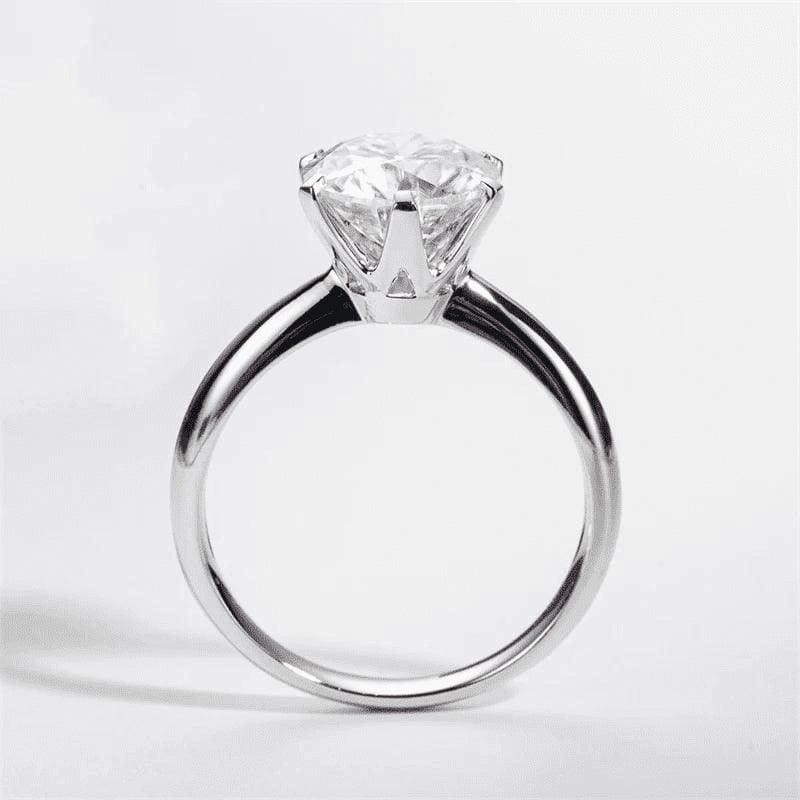 Anel Solitário Clássico Moissanite 6mm