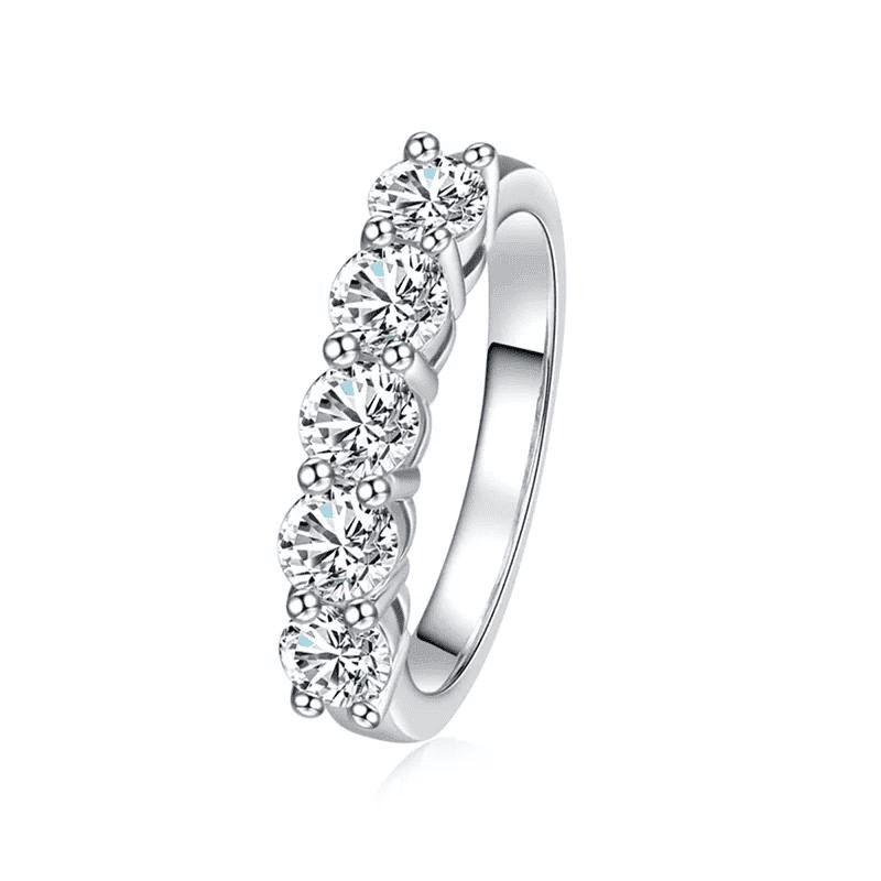 Meia Aliança Eternity  Moissanite 4mm